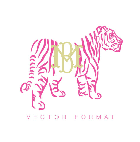 Tiger Open Monogram Vector Format PDF PNG SVG EPS